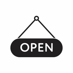 Open sign ecommerce raster illustration icon