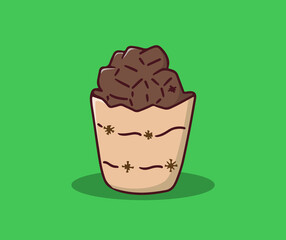 Chocolate Cupcakes hand drawing illustration