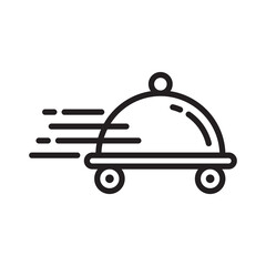 Food delivery icon, Fast deliver food symbol, Template line design for mobile app and website, Vector illustration