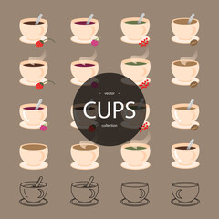 collection of vector cups