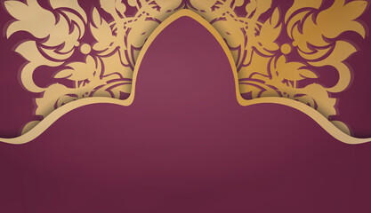 Burgundy background with greek gold pattern and place under your text