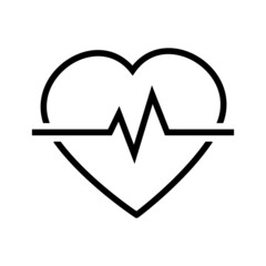 Hearth beat line icon, health medical heartbeat symbol isolated on white background, hospital logo, vector illustration.