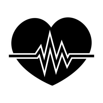 Hearth beat line icon, health medical heartbeat symbol isolated on white background, hospital logo, vector illustration.