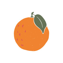 Cute grapefruit icon. Vector flat hand drawn illustration in cartoon style