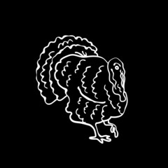 Illustration of a turkey in sketch style