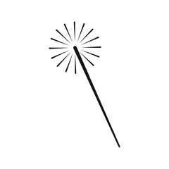 Magic and wand - black icon