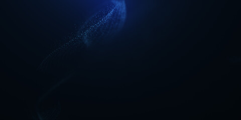 Abstract blue technology particular background. line bokeh glitter background. digital technology line abstract background.