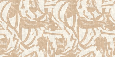 Obraz premium Seamless two tone hand drawn brushed effect pattern border swatch. High quality illustration. Collage of minimal drawings arranged in a seamless pattern with fabric texture overlay. Rough scribble.