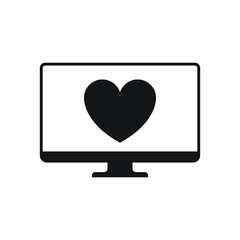 computer and heard. simple icon