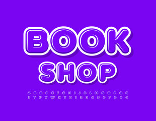 Vector stylish Logo Book Shop. Trendy Creative Font. Artistic Alphabet Letters and Numbers