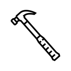 claw hammer tool line icon vector. claw hammer tool sign. isolated contour symbol black illustration