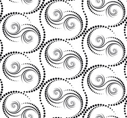 Collection of seamless geometric patterns, whirlpool dot pattern, abstract love