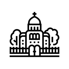 temple cathedral praying building line icon vector. temple cathedral praying building sign. isolated contour symbol black illustration