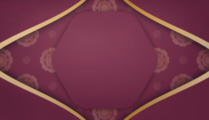 Burgundy background with luxury gold pattern for logo design