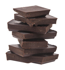 Chocolate isolated on white background.