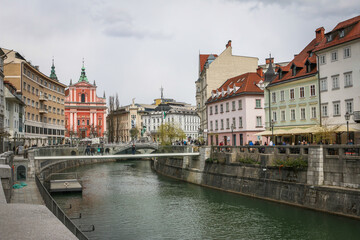 Fototapeta premium View from the city of Ljubljana, Slovenia
