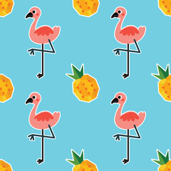 cute colorful tropical stuffs seamless