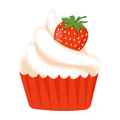 cupcake with straberry on top