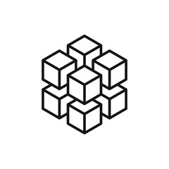3d cube with eight blocks