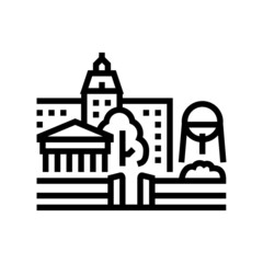 Fototapeta premium museum gallery art object construction line icon vector. museum gallery art object construction sign. isolated contour symbol black illustration