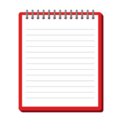 red lined notebook