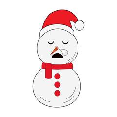Emoticon - Snowman Sleepy Face
