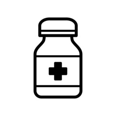 Medicine Pill bottle icon vector.
