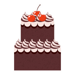 chocolate cream and cherry cake