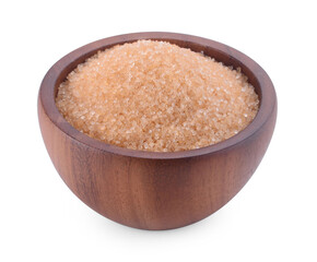 sugar in bowl isolated on white background.