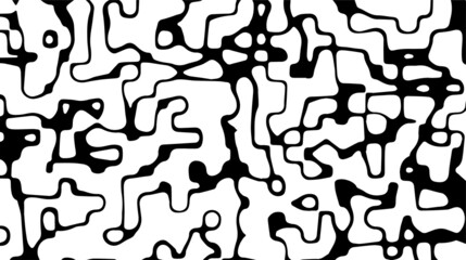Liquify line monochrome background. White and black wavy stripes.