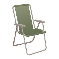 green folded chair for camping