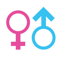 Female and male sign flat icon vector