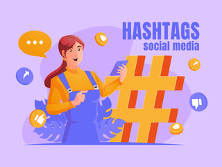 Hashtag social media concept makes trending topic