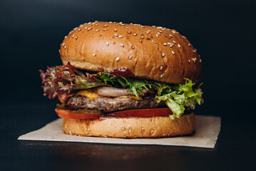 burger meat cheese fast food 