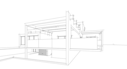Modern house architectural drawing
