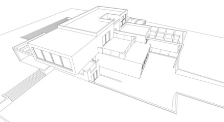 Modern house architectural drawing