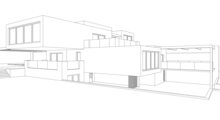 Modern house architectural drawing