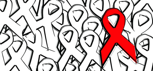 Red ribbon week is an alcohol, tobacco, and other drug and violence prevention awareness campaign observed annually in October in the United States. Vector icon or pictogram. Concept symbol