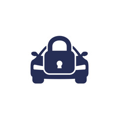 car alarm, protection icon with a lock