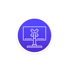 monitor stand, mount line vector icon