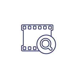 video search vector line icon on white
