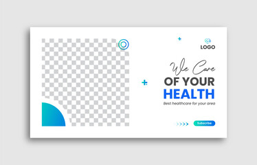 Medical healthcare Landscape social media post, medical web banner design