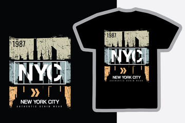 Vector illustration of letter graphic. NEW YORK CITY, perfect for designing t-shirts, shirts, hoodies etc.