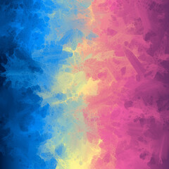 Blue, yellow and purple colored distorted background. Surface invertion