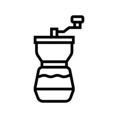 mill coffee grinder manual line icon vector. mill coffee grinder manual sign. isolated contour symbol black illustration