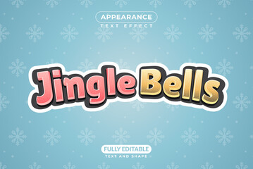 Naklejka na ściany i meble Editable Text Effect Jingle Bells Merry Christmas Holiday Event Vector Style