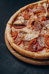 pizza cheese bacon food  fast food italian