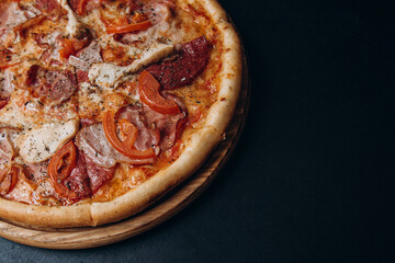 pizza cheese bacon food  fast food italian