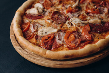 pizza cheese bacon food  fast food italian