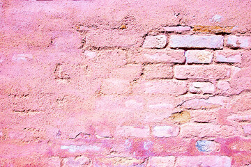 Wall flakes. Old rough stone on cement pattern wall background. Vintage grunge plaster or concrete stucco surface. Montage product design concept.